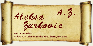 Aleksa Zurković vizit kartica